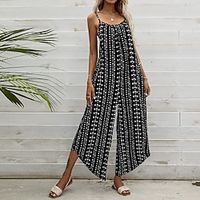 Women's Jumpsuit Backless Pocket Solid Color V Neck Casual Holiday Weekend Regular Fit Sleeveless Blue Wine Red S M L Spring miniinthebox - thumbnail