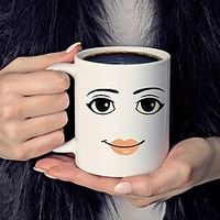 Woman Face Coffee Mug - Unique and Stylish 11oz Ceramic Tea Cup with Handle, Perfect Gift Idea for Women, Ideal for Enjoying Hot or Cold Drinks like Coffee, Tea, Water, and more Lightinthebox