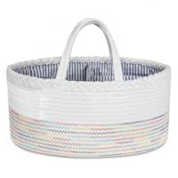 Little Story Cotton Rope Diaper Caddy - White Rainbow LS_DPCA_WR