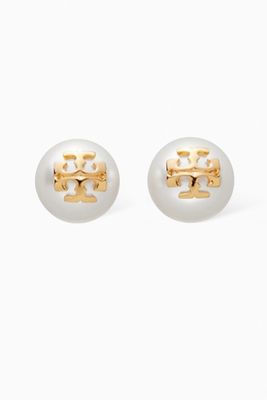 Pearl Stud Earrings in 18kt Gold Plating