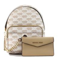 Michael Kors Maisie Mini Camel Signature Canvas 2-n-1 Card Case Backpack Bag - 89594 - thumbnail