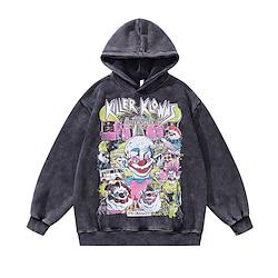 Joker: Folie à Deux Harley Quinn Joker Hoodie Oversized Acid Washed Tee Print Punk Gothic Horror Hoodie For Couple's Men's Women's Adults' Hot Stamping Casual Daily Lightinthebox