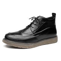 Men's Boots Brogue Dress Shoes British Style Plaid Shoes Fashion Boots Casual British Daily PU Comfortable Slip Resistant Booties  Ankle Boots Lace-up Black Fall Winter Lightinthebox - thumbnail