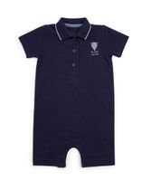 Pique Shortie Romper - Navy - thumbnail