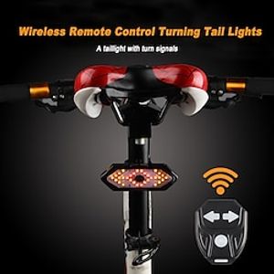 Wireless Bike Tail Light With Turn Signals Brake Light And Remote Control - USB Rechargeable Safety Warning Cycling Light For Road Bicycles Lightinthebox