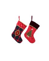 Kaemingk Decoris 44cm Stocking Polyester Stocking Assorted 1 Piece