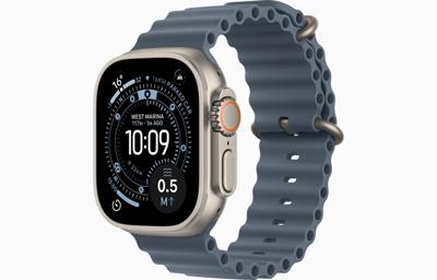 Apple Watch Ultra 3, GPS + Cellular, 49mm, Natural Titanium Case with Anchor Blue Ocean Band