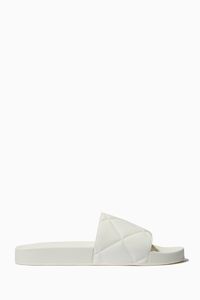Slide Sandals in Quilted Rubber