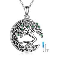 tree of life urn necklaces for ashes sterling silver family tree cremation jewelry for ashes memory jewelry for women men Lightinthebox - thumbnail