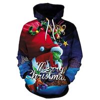 The Grinch Grinch Ugly Christmas Sweater / Sweatshirt Hoodie Print Front Pocket Graphic Hoodie For Men's Women's Unisex Adults' 3D Print 100% Polyester Party Festival miniinthebox - thumbnail