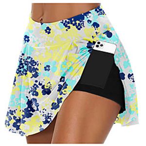 21Grams Women's High Waist Athletic Skort Running Skirt 2 in 1 Running Shorts with Built In Shorts Athletic Bottoms 2 in 1 Side Pockets Summer Fitness Gym Workout Running Training Exercise Quick Dry Lightinthebox