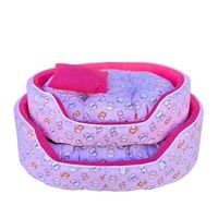 Coco Kindi Cat Pattern Washable Oval Shape Cotton Bed For Dogs & Cats - Size 3