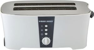 Black+Decker 1350W 4 Slice cool touch Toaster with Electronic Browning Control White ET124-B5