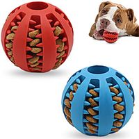 Dog Toy Ball Non-Toxic bite-Resistant Natural Elastic Rubber Ball 2 Pack Small and Medium Interactive Dog Toys pet Food Treatment feeders Chewing Teeth Cleaning Balls IQ Training Balls miniinthebox - thumbnail