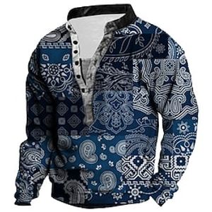 Men's Unisex Sweatshirt Pullover Tribal Graphic Prints Print Casual Daily Sports 3D Print Streetwear Designer Hoodies Sweatshirts  Long Sleeve Royal Blue Brown Lightinthebox