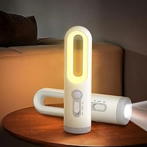Motion Sensor Night Light Rechargeable Portable LED Night Light With Flashlight With Dusk To Dawn Sensor Suitable For Bedroom Bathroom Baby Nursery Toilet Reading Camping Lightinthebox