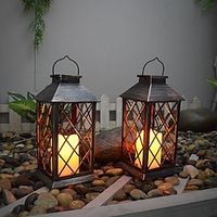 Vintage Solar Pendant Lamp Hollow Solar Portable Lamp Outdoor Courtyard Lamp Decorative Lamp Candle Lamp 1PC miniinthebox - thumbnail