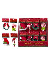 Homesmiths Christmas 3 to 3.5 inch Hat, Lollipop & Candycne, Wreath - thumbnail