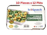 Hotpack Aluminium Container Base With Lid 10 Pieces - HSM83190