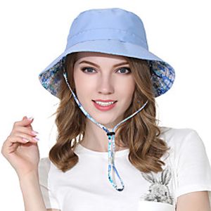 Women's Fisherman Hat Hiking Cap 1 PCS Outdoor Portable Sunscreen Breathable Soft Hat Floral  Botanical Cotton White Blue Rose Red for Fishing Climbing Beach Lightinthebox