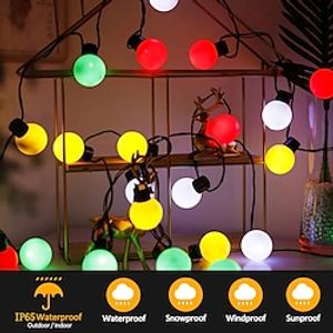 Solar Globe String Lights Outdoor LED Waterproof Light 5M 20LEDs Outdoor Garland Street G50 Bulb String Lights for Christmas Wedding Party Patio Outdoor Camping Decoration Light miniinthebox