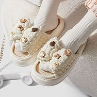 Ant Love SpringSummer New Product Cute Bow Tie Women's Home and Outdoor Wear Thick Sole Latex Linen Slippers Four Seasons Slippers Lightinthebox - thumbnail