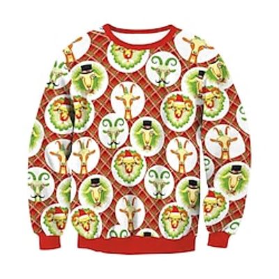 Christmas Ugly Christmas Sweater / Sweatshirt Hoodie Print Front Pocket Graphic Funny Hoodie For Men's Women's Unisex Adults' 3D Print 100% Polyester Party miniinthebox