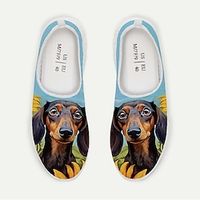 Men's Sneakers Print Shoes Plus Size Flyknit Shoes Walking Sporty Casual Outdoor Daily Mesh Breathable Comfortable Yellow Blue Green Summer Spring Fall Lightinthebox - thumbnail