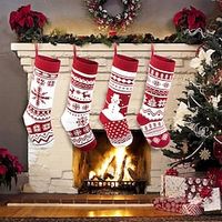 Christmas Crystals Decorations Living Room Stockings Decoration Santa Snowman Reindeer Stocking Christmas Decorations Xmas Gift Lightinthebox - thumbnail