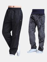 Plus Size Pants Winter Elastic Waist Loose Fit Thick Warm Fleece Lined Casual Pants for Men