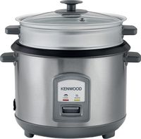 Kenwood 2-in-1 Rice Cooker 1.8L 10-Cups Rice with Food Steamer Basket, Non-Stick Cooking Pot, Temepered Glass Lid, Warm/Cook Lights, Spatula Holder, Detachable Cord RCM45.000SS Silver