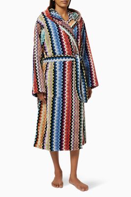 Adam Hooded Bathrobe in Cotton Terry Adam Hooded Bathrobe in Cotton Terry
