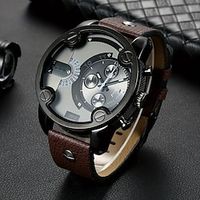 Men's Watch Fashion Casual Large Dial Leather Strap Date Men's Watch miniinthebox - thumbnail