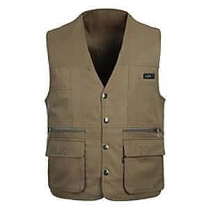 Men's Hiking Vest  Gilet Fishing Vest Outdoor Quick Dry Lightweight Breathable Sweat wicking Jacket Top Fishing Climbing Running Army green six pockets double-sided- Army Green Six Pocket Vest Lightinthebox