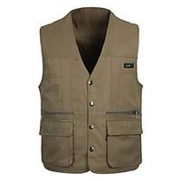 Men's Hiking Vest  Gilet Fishing Vest Outdoor Quick Dry Lightweight Breathable Sweat wicking Jacket Top Fishing Climbing Running Army green six pockets double-sided- Army Green Six Pocket Vest Lightinthebox - thumbnail