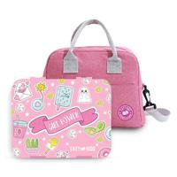 Eazy Kids Bento Box With Insulated Lunch Bag & Cutter Set - Combo - Girl Power Pink