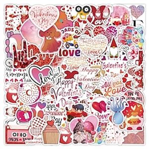 50/100pcs/set Valentine's Day Stickers, Non-Repeating Vinyl Waterproof Romantic Stickers For Laptops, Gifts, Water Bottles, Scooters, And Valentine's Day Wall, Window Decorations miniinthebox