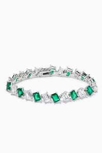 Slanted Emerald Tennis Bracelet