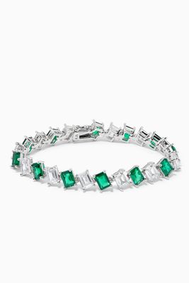 Slanted Emerald Tennis Bracelet