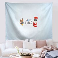 Christmas Santa Claus Holiday Party Wall Tapestry Art Decor Blanket Curtain Hanging Home Bedroom Living Room Decoration Christmas Tree Snowman Elk Snowflake Candle Gift Fireplace miniinthebox - thumbnail