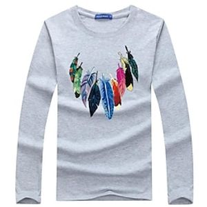 Men's T shirt Tee Cool Shirt Long Sleeve Shirt Graphic Prints Crew Neck Outdoor Casual Long Sleeve Print Clothing Apparel Cotton Fashion Streetwear Classic miniinthebox