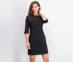 Womens Crochet Lace Dress  Black
