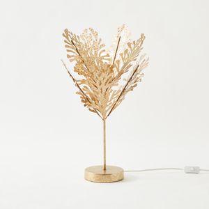 Metallic Leaf Embossed Table Lamp - 29x29x58 cms