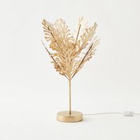 Metallic Leaf Embossed Table Lamp - 29x29x58 cms - thumbnail