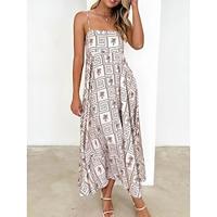 Women's Casual Dress Swing Dress Sundress Plaid Sun Print Strap Long Dress Maxi Dress Stylish Daily Date Sleeveless Summer Spring Lightinthebox