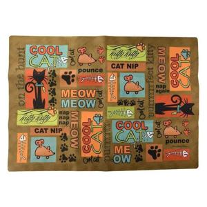 Drymate Cat Bowl Placemat Cool Cat - Brown - 20 x 28 inch