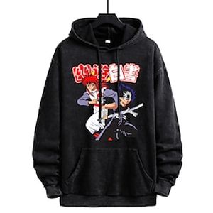 Yu Yu Hakusho Yusuke Urameshi Kurama Hoodie Cartoon Manga Anime Front Pocket Graphic Hoodie For Couple's Men's Women's Adults' Hot Stamping 100% Polyester Casual Daily Lightinthebox