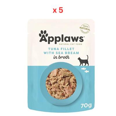 Applaws Tuna & Sea Bream Adult Wet Cat Food 70g Pouch (Pack Of 5)