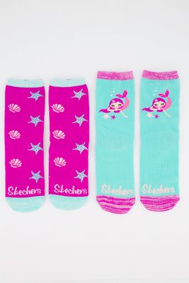 Kids Girls 2 Pack Crew Sock Turquoise/Purple Kids Girls 2 Pack Crew Sock Turquoise/Purple
