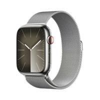 Apple Watch Series 9 | GPS + Cellular 41mm | Smartwatch with Silver Stainless steel Case with Silver Milanese Loop